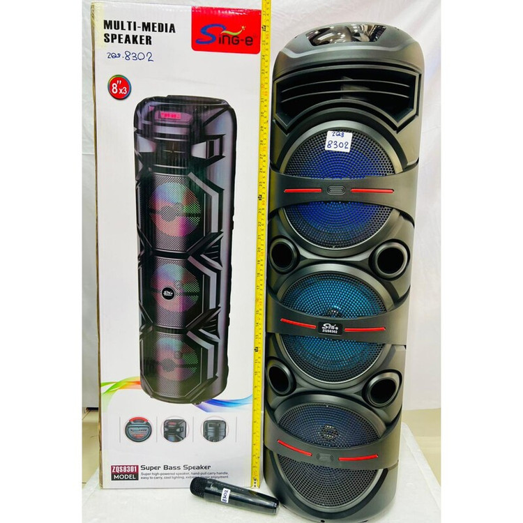 اسپیکر سه بانده (24 اینچ) شارژری قابل حمل ZQS 8302