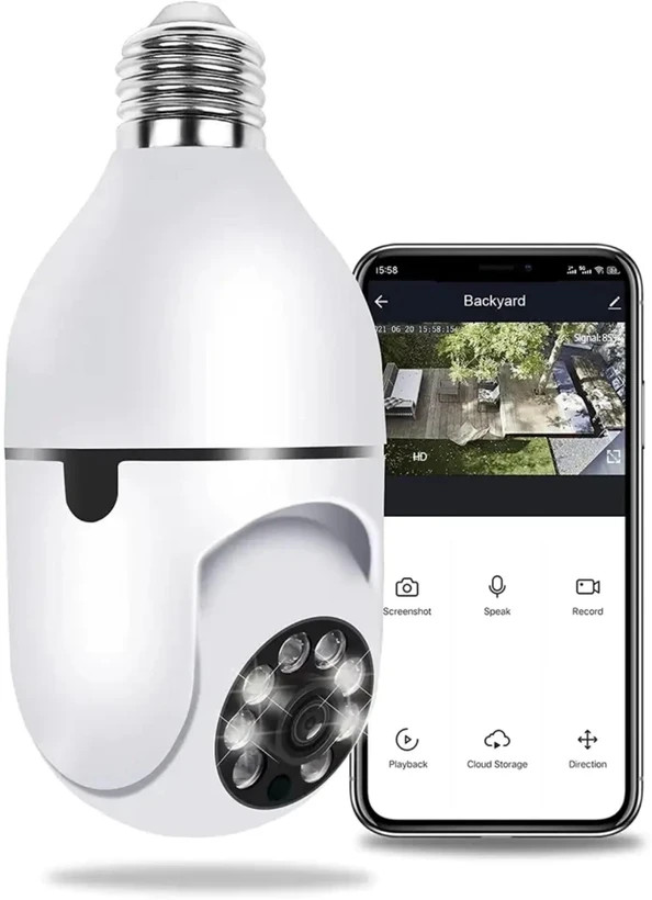 دوربین لامپی چرخش 360 درجه با نرم افزار v380