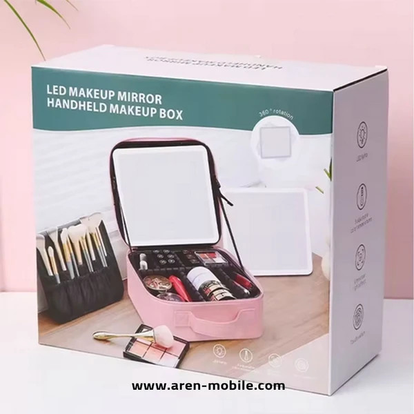کیف لوازم آرایشی آینه دار LED شارژی قابل حمل